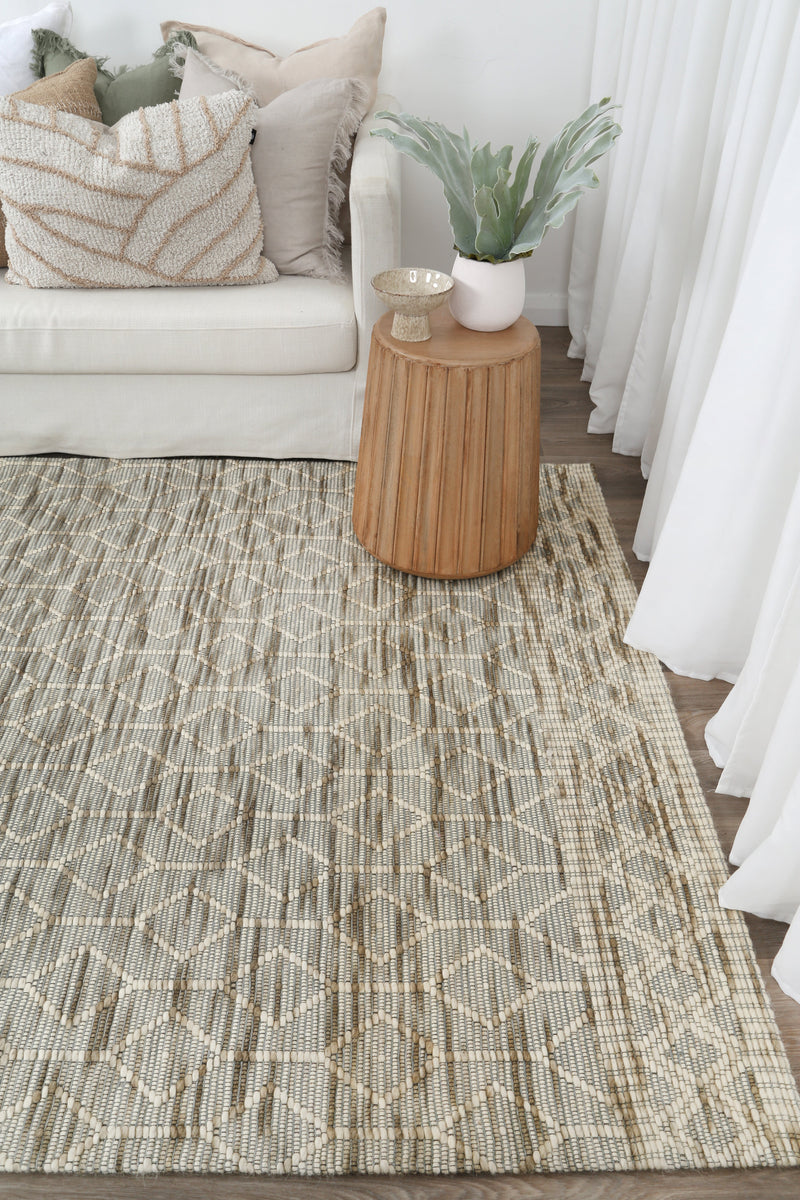 Wamberal Lattice Moss Wool Rug