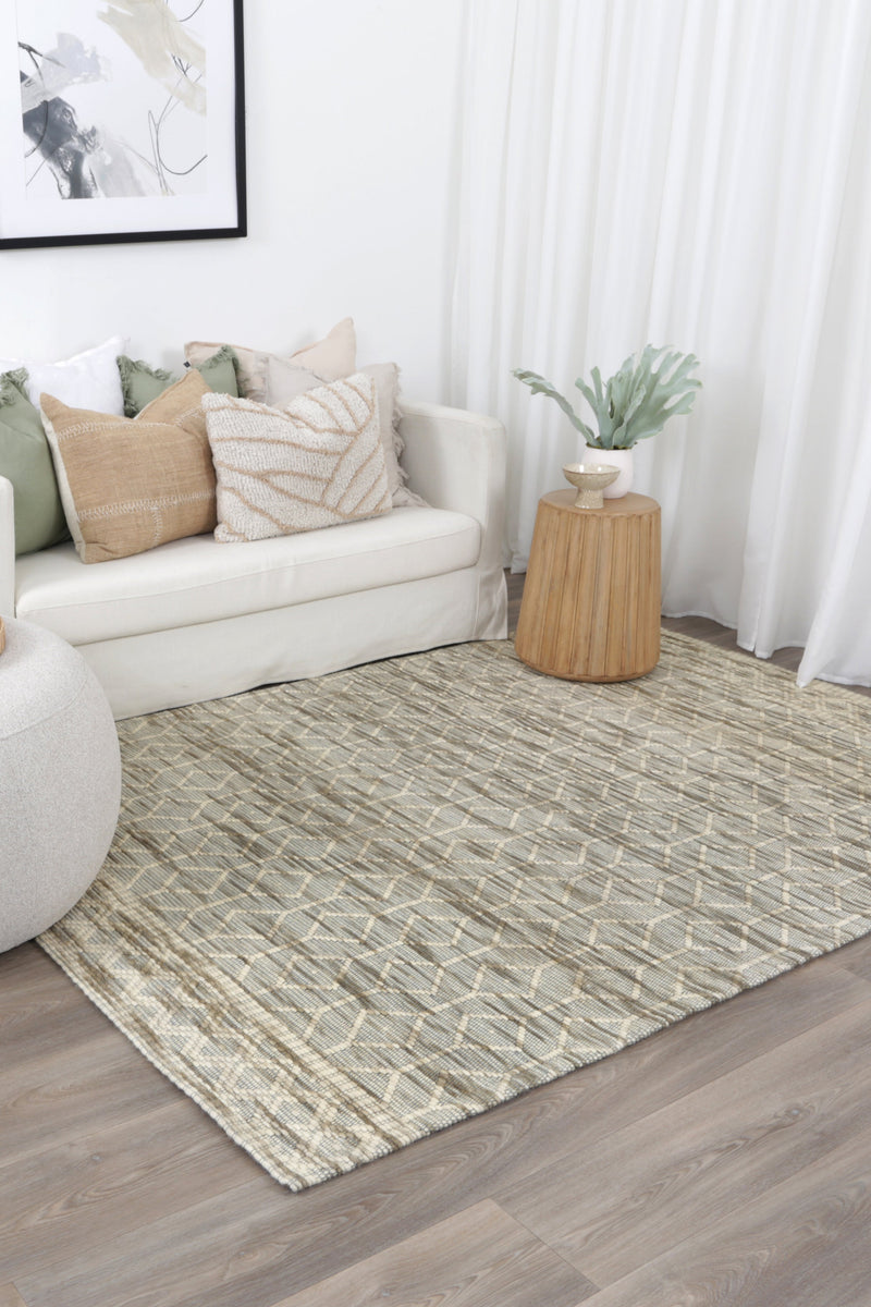 Wamberal Lattice Moss Wool Rug