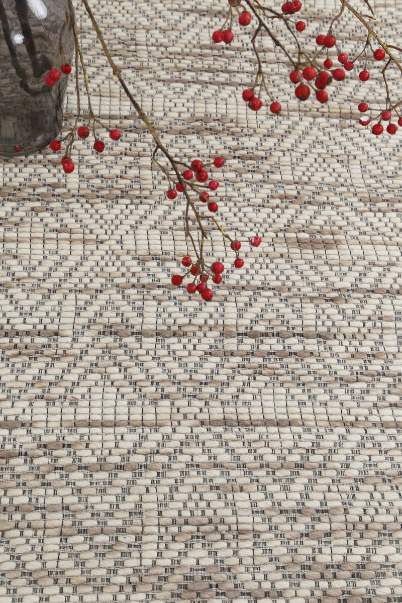 Wamberal Chevron Beige Wool Rug