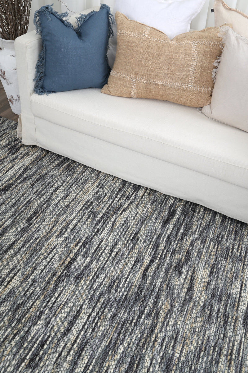 Wamberal Chevron Stone Wool Rug