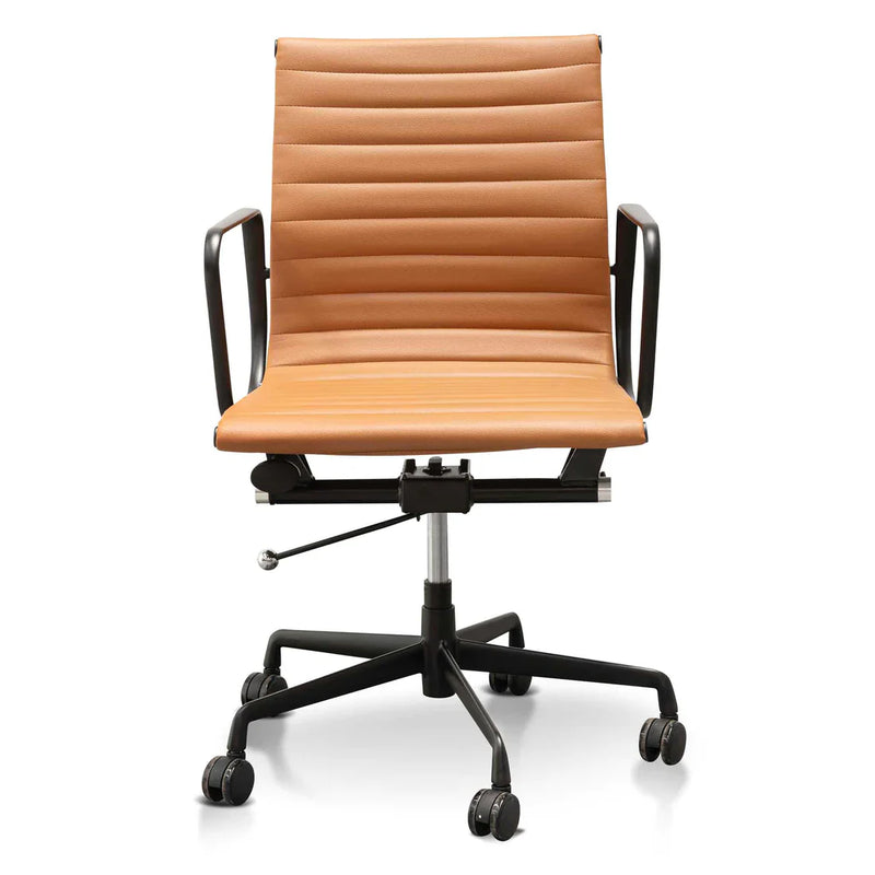 Calibre COC6403-YS Low Back Office Chair - Saddle Tan in Black Frame