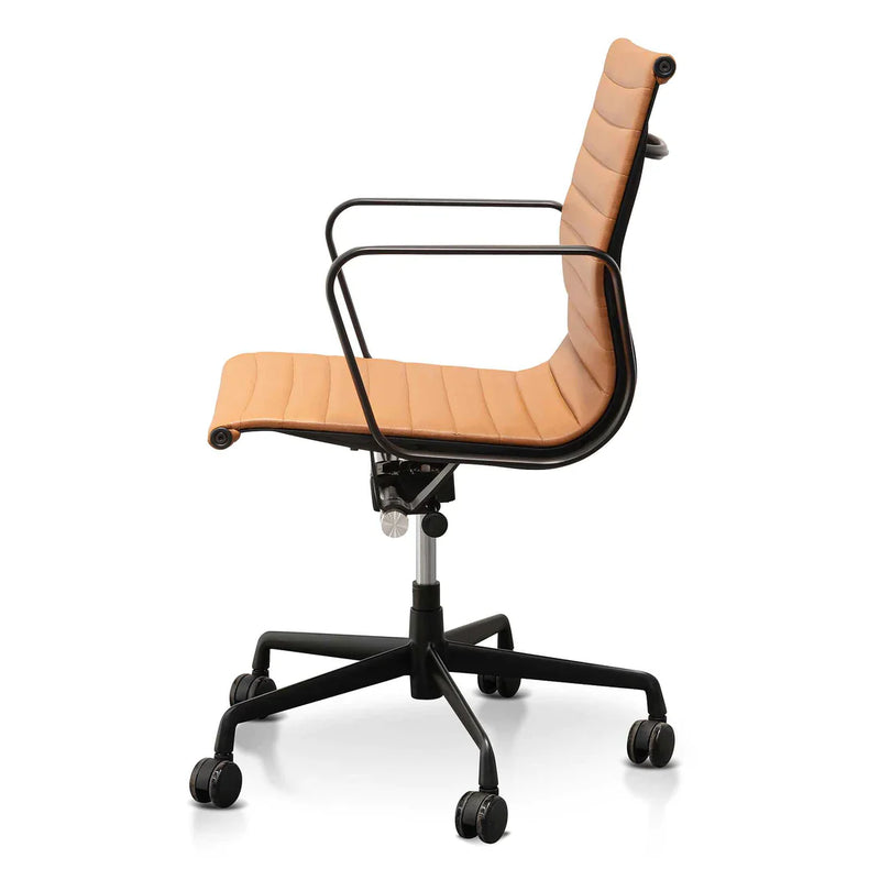 Calibre COC6403-YS Low Back Office Chair - Saddle Tan in Black Frame