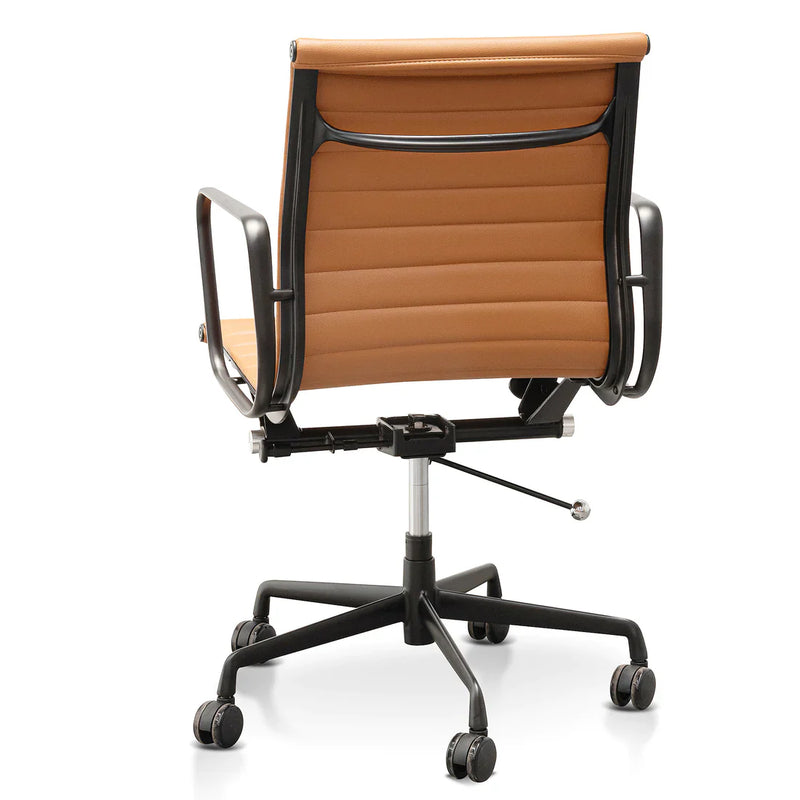 Calibre COC6403-YS Low Back Office Chair - Saddle Tan in Black Frame