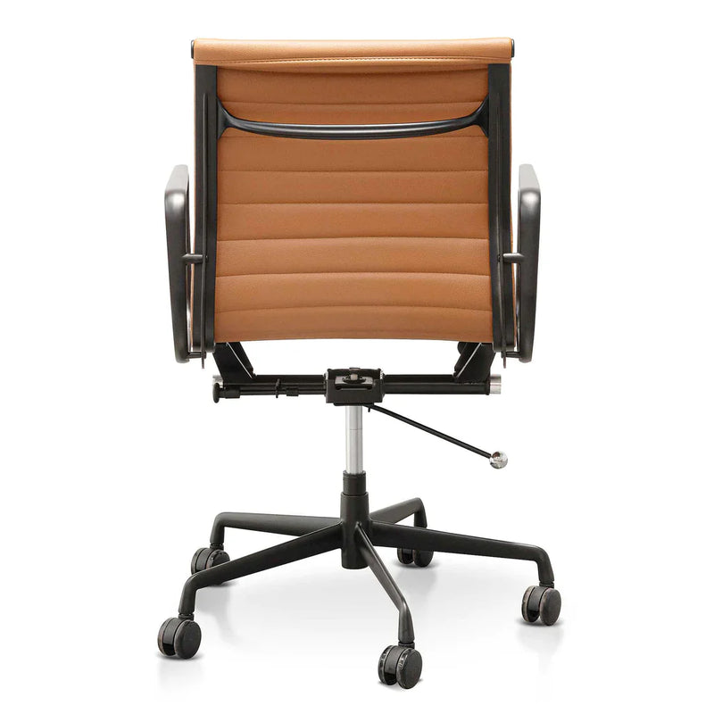 Calibre COC6403-YS Low Back Office Chair - Saddle Tan in Black Frame