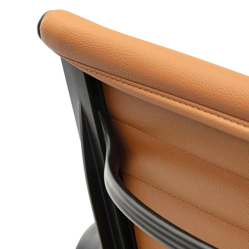 Calibre COC6403-YS Low Back Office Chair - Saddle Tan in Black Frame