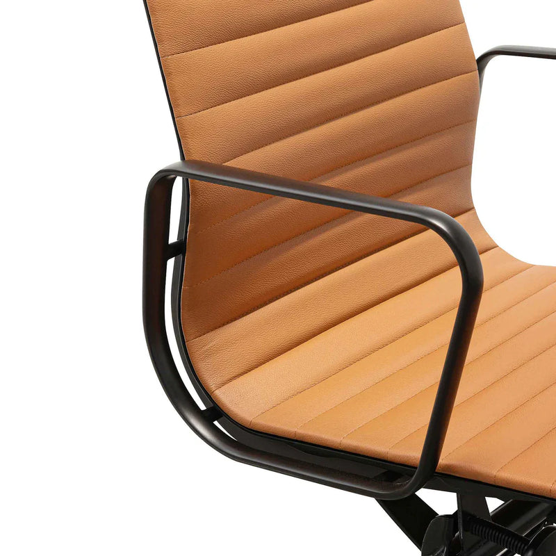Calibre COC6403-YS Low Back Office Chair - Saddle Tan in Black Frame