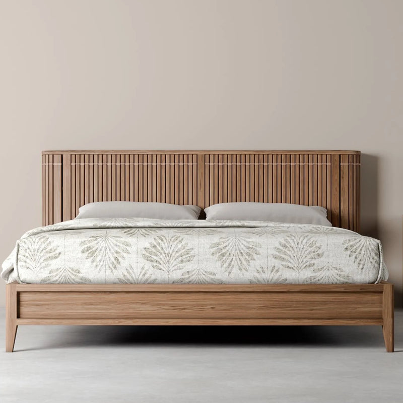 Koppar King Bed Frame Without Storage  - White Oak