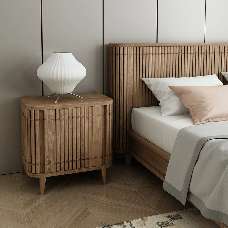 Koppar King Bed Frame Without Storage  - White Oak