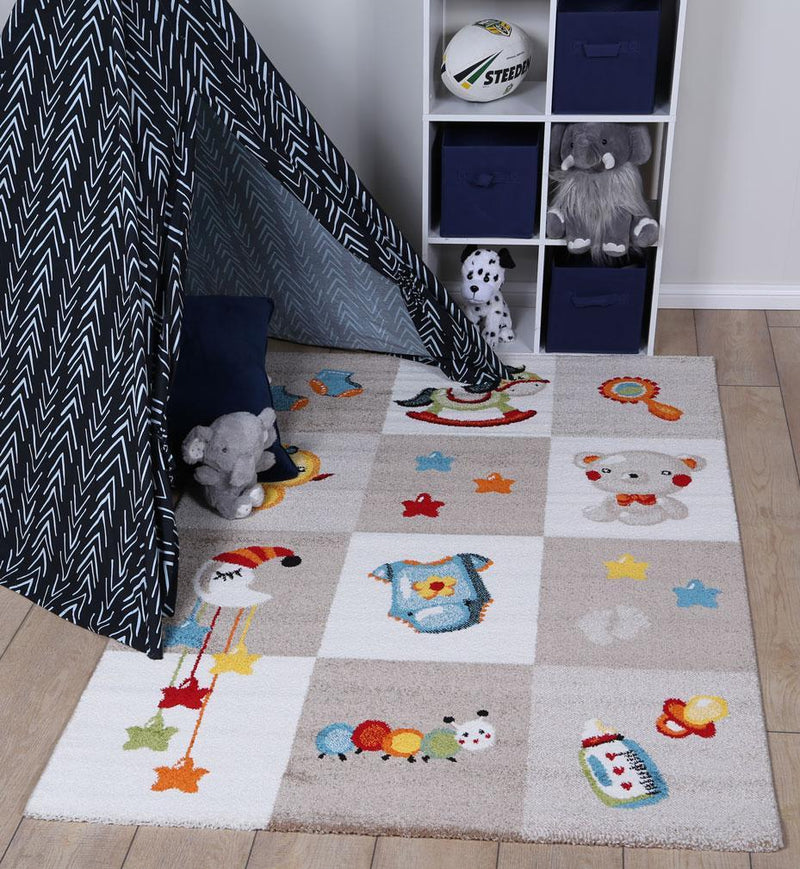 Toys Kids Beige Boxy Rug