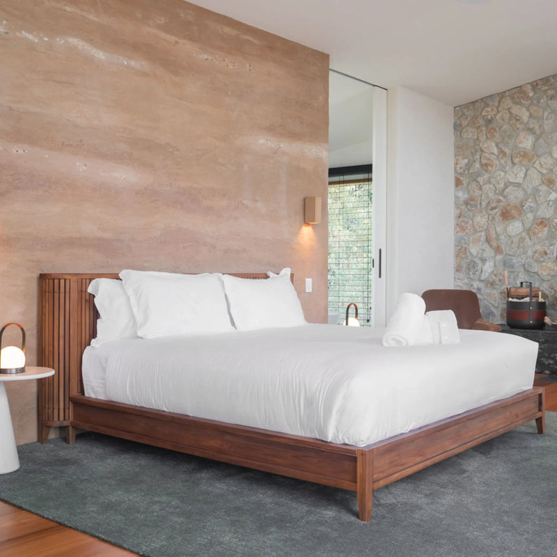 Koppar King Bed Frame Without Storage  -FSC Certified Teak