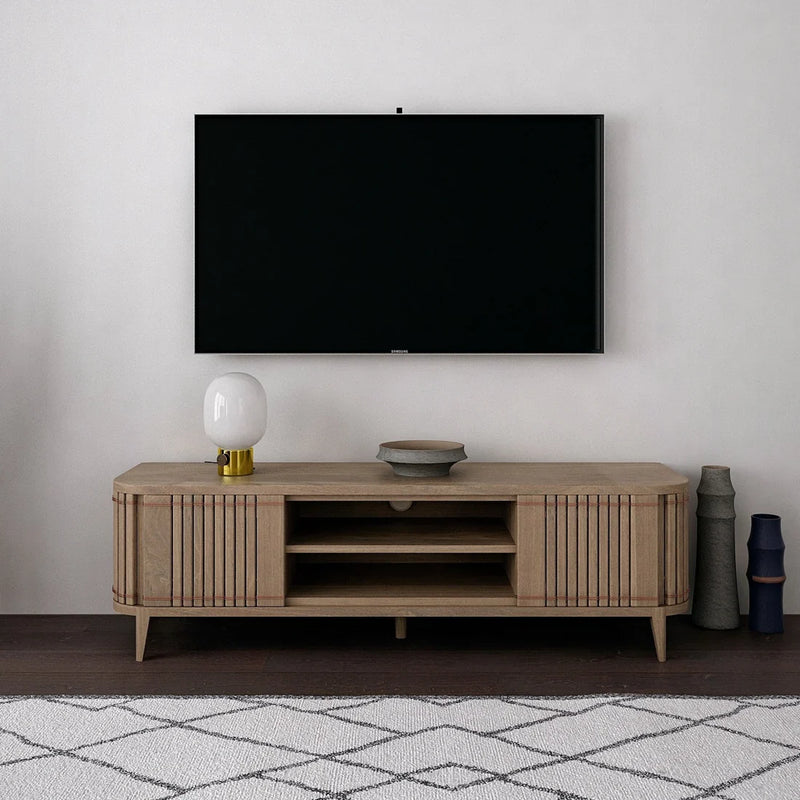 Koppar Media Cabinet With 2 Doors 160cm - FSC Recycled Teak