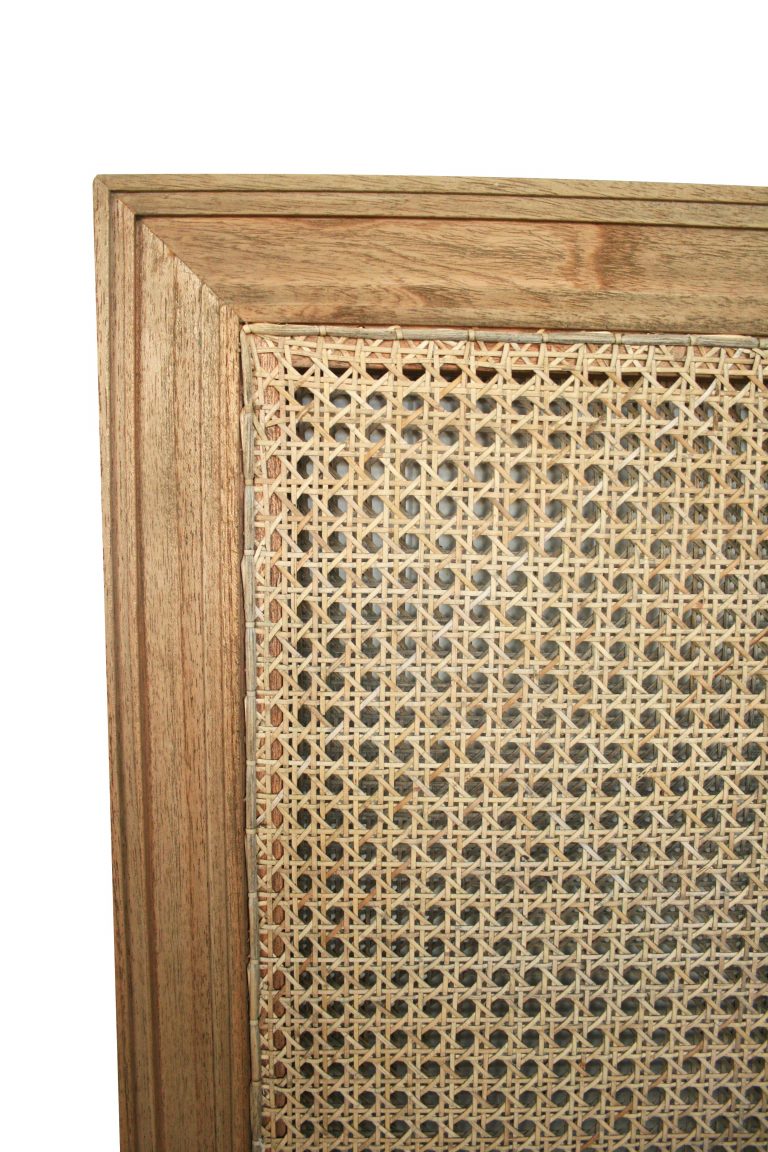 Hampton Cane Bedhead – Queen Size – Weathered Oak