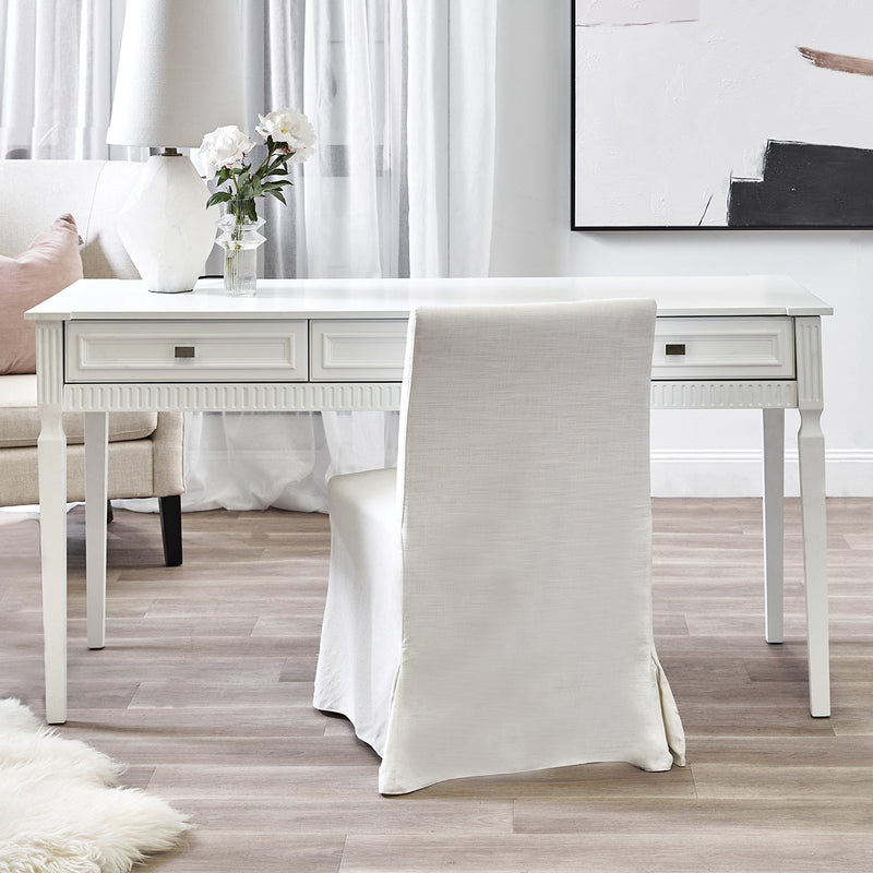 Brighton Slip Cover Dining Chair - White Linen