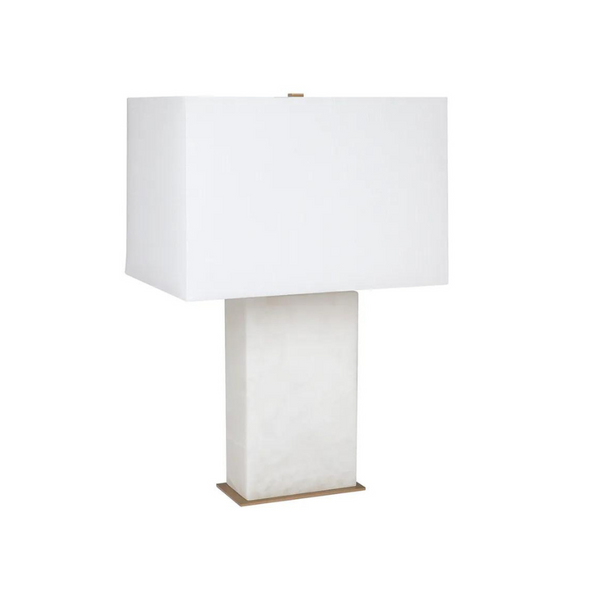 Dominique Alabaster Table Lamp - White