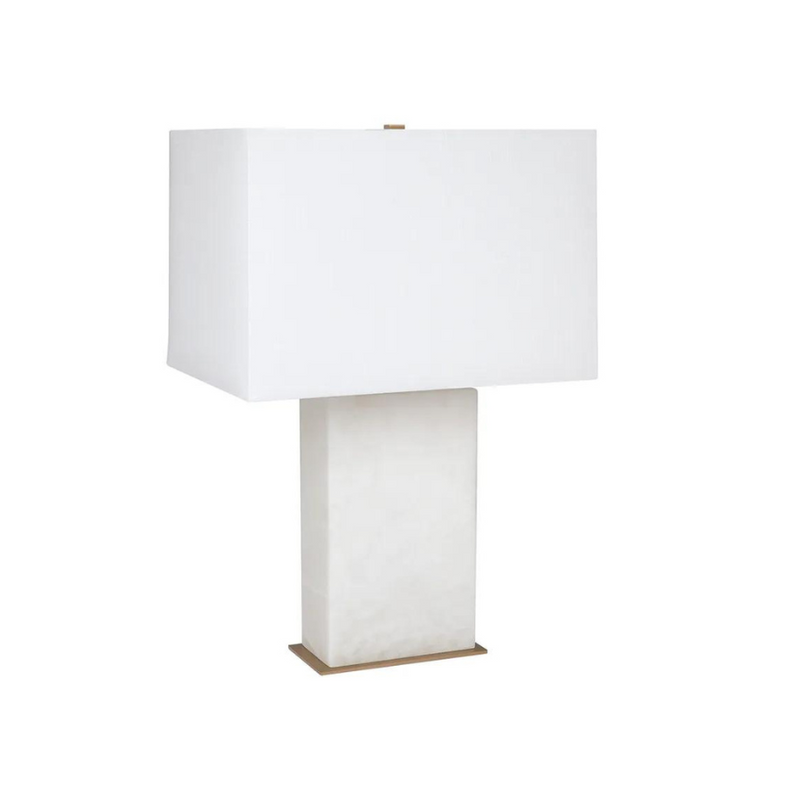 Dominique Alabaster Table Lamp - White