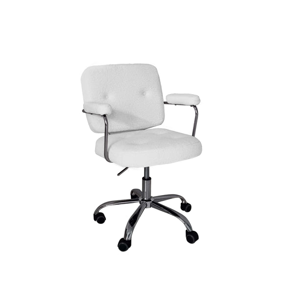 Huggy  Faux-Fur Sheeperd Office Chair - White