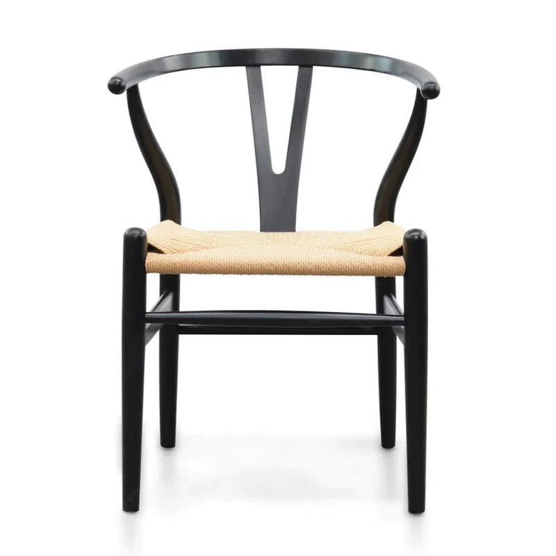 Calibre CDC125BLK-SD Dining Chair - Black - Natural Seat