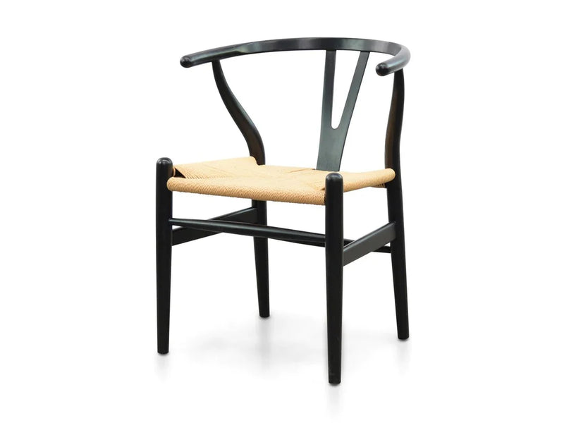 Calibre CDC125BLK-SD Dining Chair - Black - Natural Seat