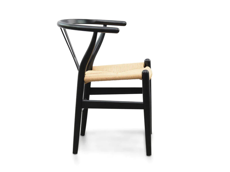 Calibre CDC125BLK-SD Dining Chair - Black - Natural Seat