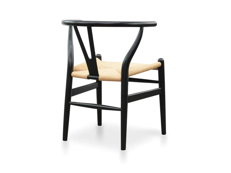 Calibre CDC125BLK-SD Dining Chair - Black - Natural Seat