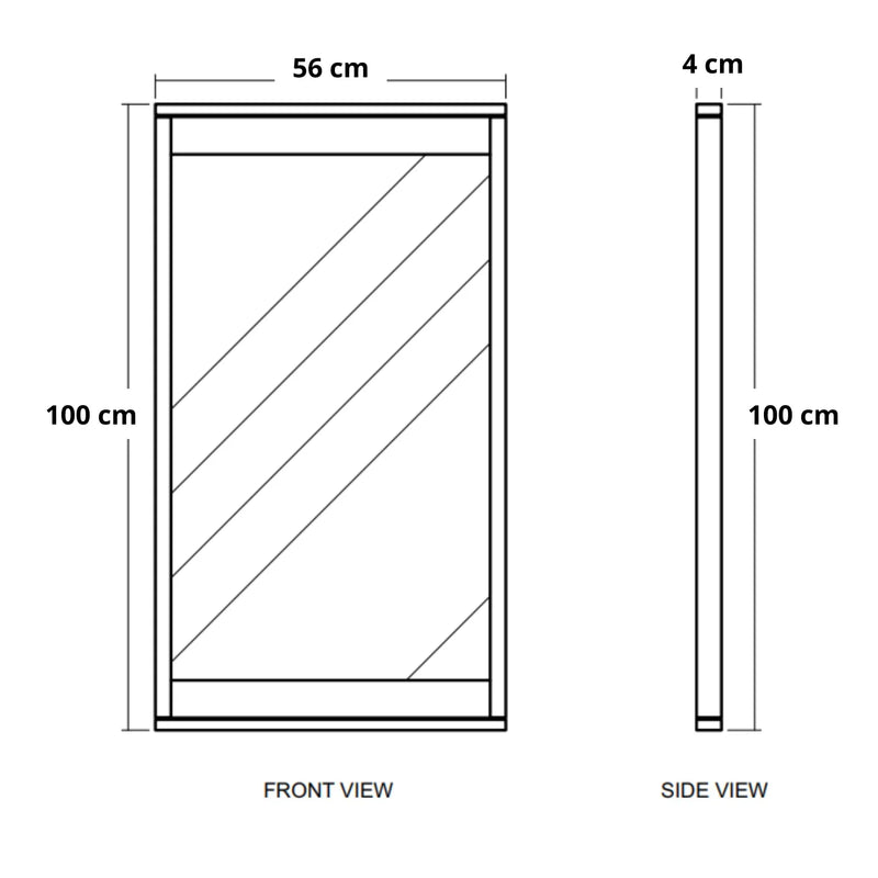 Circa Rectangle Hanging Mirror 560x1000mm - White Oak