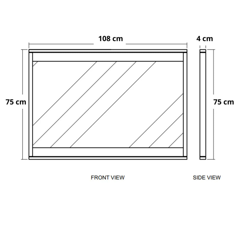 Circa Rectangle Hanging Mirror 1080x750mm - White Oak
