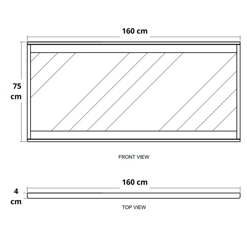 Circa Rectangle Hanging Mirror 1600x750mm - White Oak