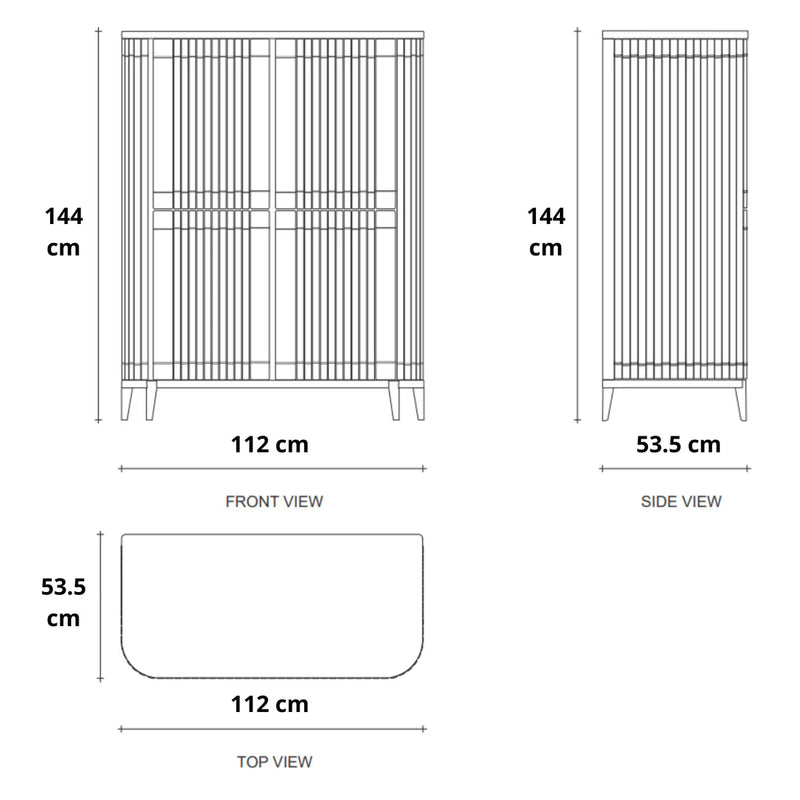 Koppar Cupboard With 4 Doors 112 cm - White Oak