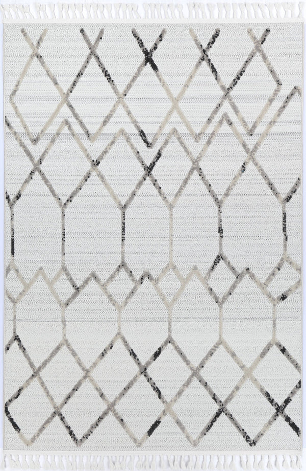 Nefeli Cream Grey Diamond Rug
