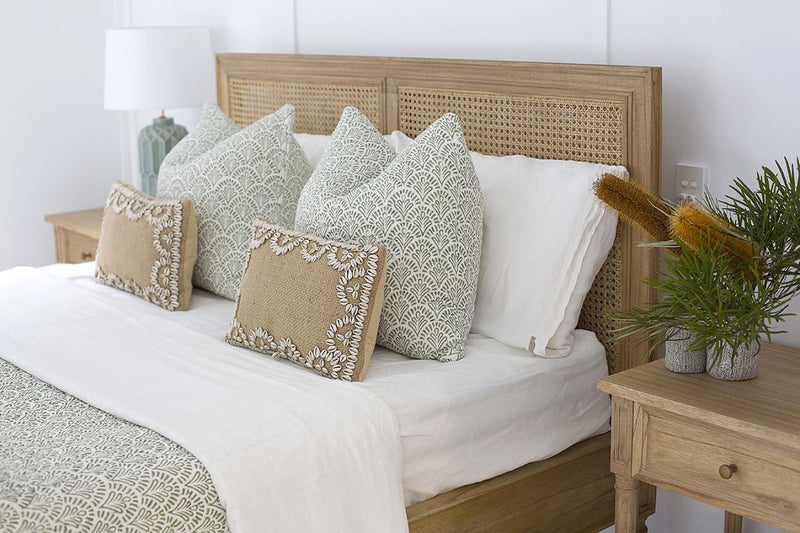 Hampton Cane Bedside Table – Weathered Oak