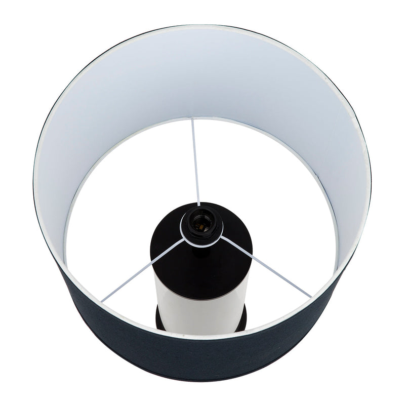 Left Bank Table Lamp - Nickel w Navy Shade