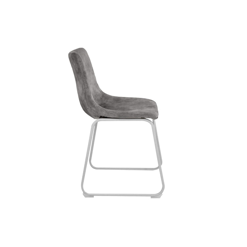 Fins Grey Velvet Dining Chair