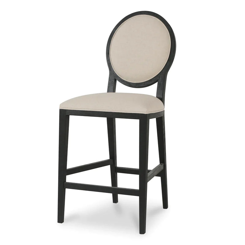 Calibre CBS8010-LJ 65cm Black Frame Bar Stool - Light Beige