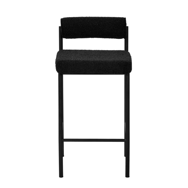 Calibre CBS8170-FH 65cm Bar Stool - Black Boucle (Set of 2)
