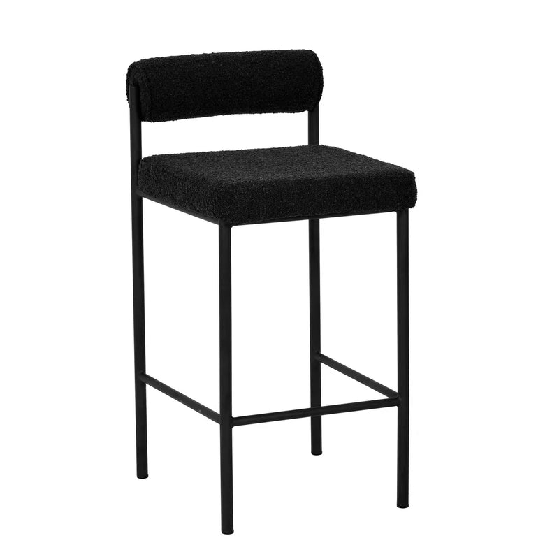 Calibre CBS8170-FH 65cm Bar Stool - Black Boucle (Set of 2)
