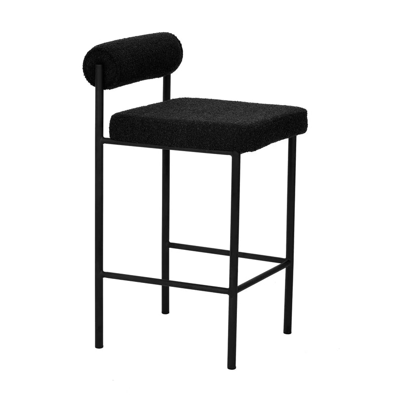 Calibre CBS8170-FH 65cm Bar Stool - Black Boucle (Set of 2)