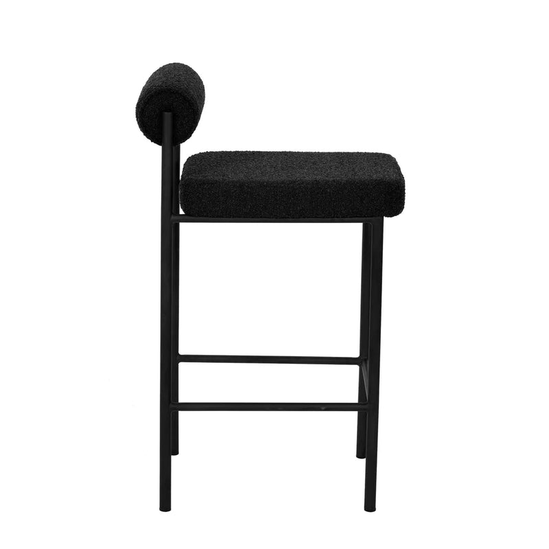 Calibre CBS8170-FH 65cm Bar Stool - Black Boucle (Set of 2)