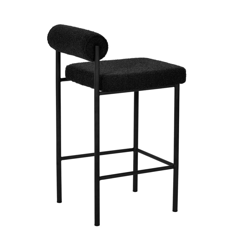 Calibre CBS8170-FH 65cm Bar Stool - Black Boucle (Set of 2)