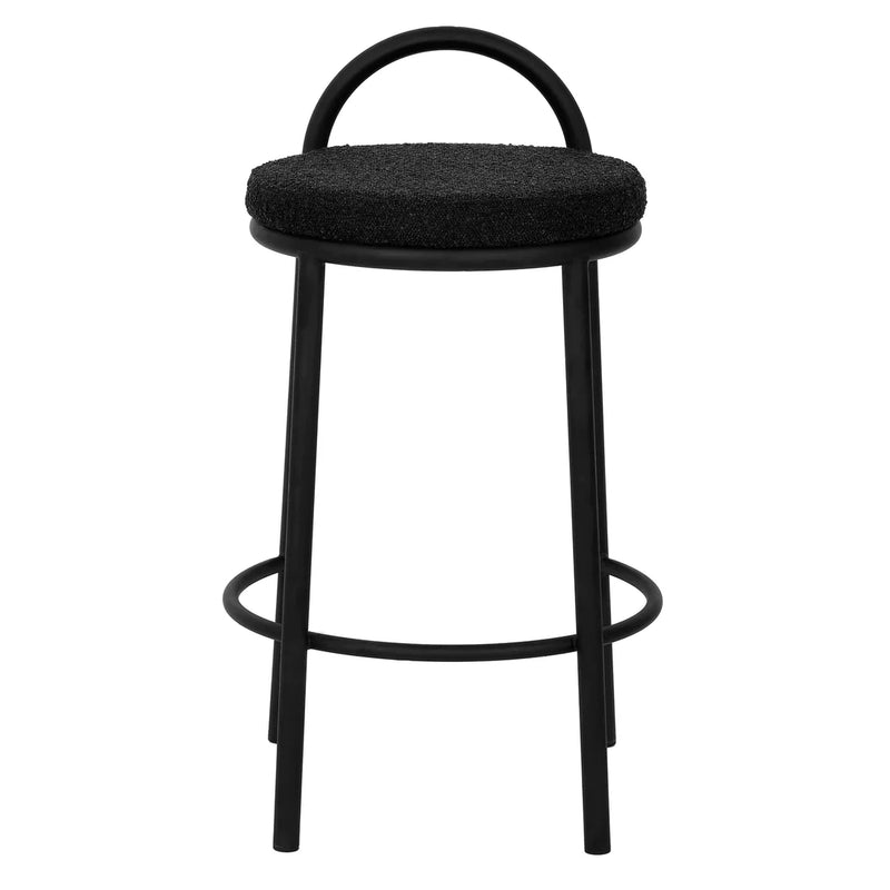 Calibre CBS8172-FH 63cm Bar Stool - Black Boucle (Set of 2)