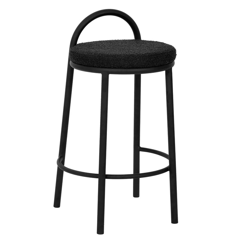 Calibre CBS8172-FH 63cm Bar Stool - Black Boucle (Set of 2)