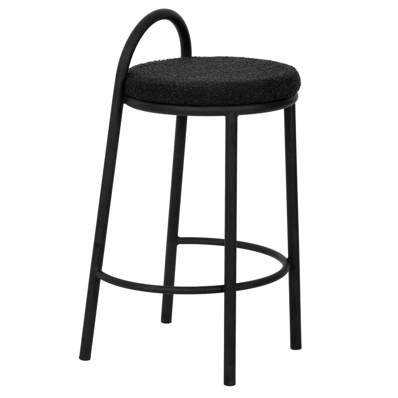 Calibre CBS8172-FH 63cm Bar Stool - Black Boucle (Set of 2)
