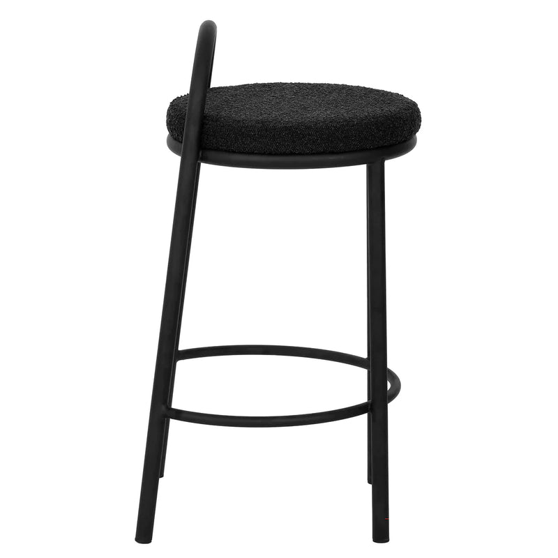 Calibre CBS8172-FH 63cm Bar Stool - Black Boucle (Set of 2)