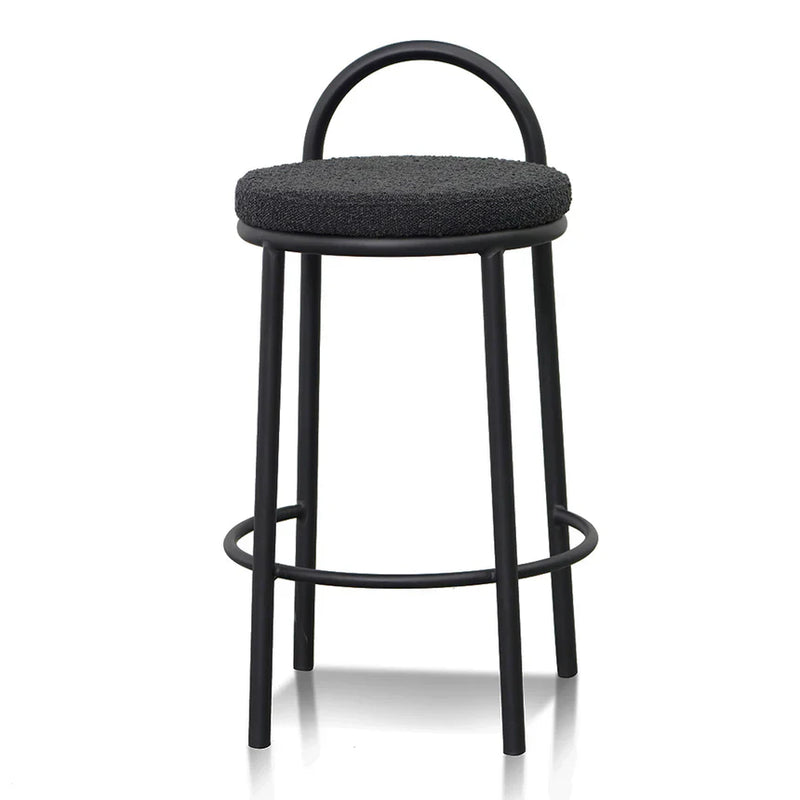 Calibre CBS8458-FH 63cm Bar Stool - Black Boucle (Set of 2)