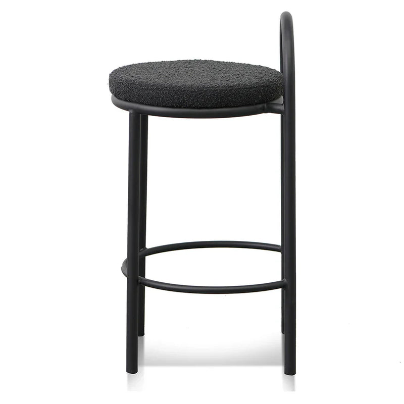 Calibre CBS8458-FH 63cm Bar Stool - Black Boucle (Set of 2)