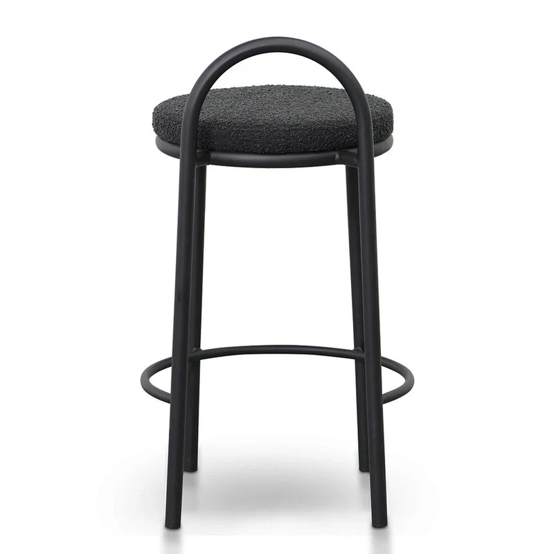 Calibre CBS8458-FH 63cm Bar Stool - Black Boucle (Set of 2)
