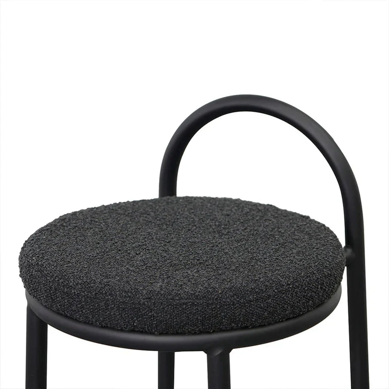 Calibre CBS8458-FH 63cm Bar Stool - Black Boucle (Set of 2)
