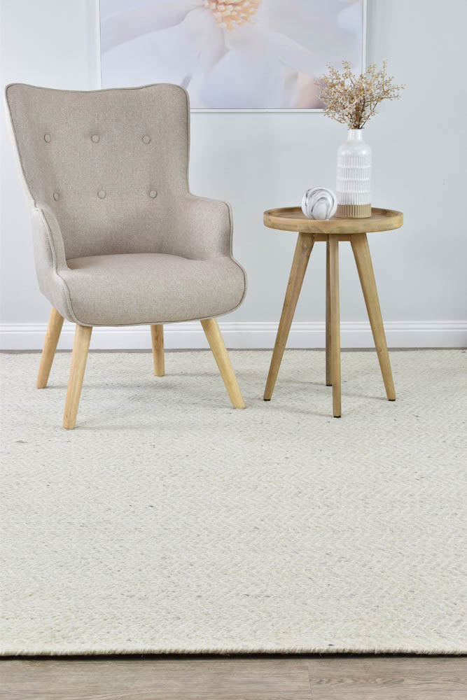 Kalvin Wool Silver Ivory Rug