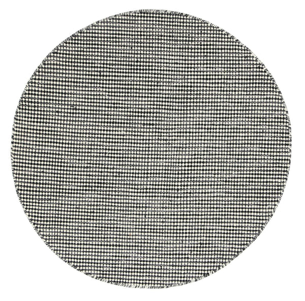Scandi Charcoal Reversible Wool Round Rug