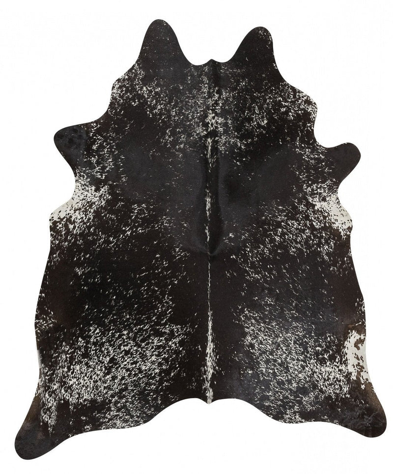 Natural Cow Hide Salt & Pepper Black