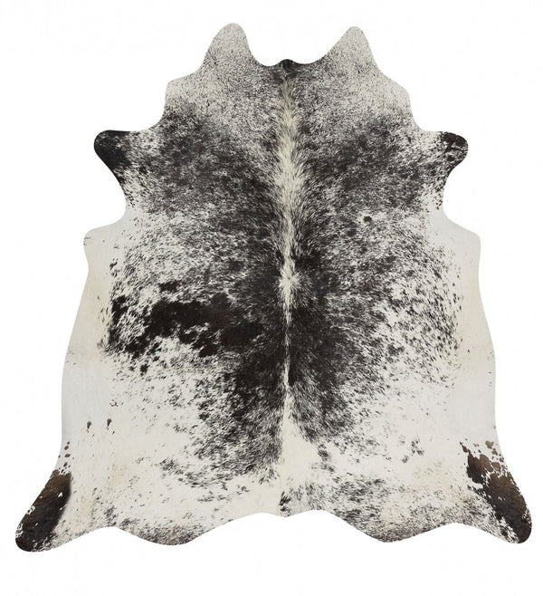 Natural Cow Hide Salt & Pepper Black